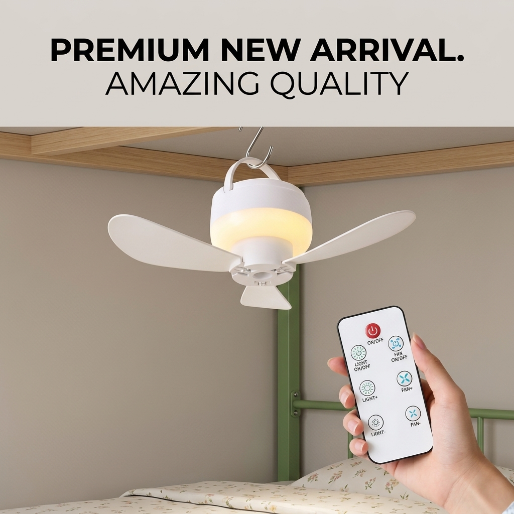 Outdoor Camping Cot - Petit ventilateur de plafond portable USB,