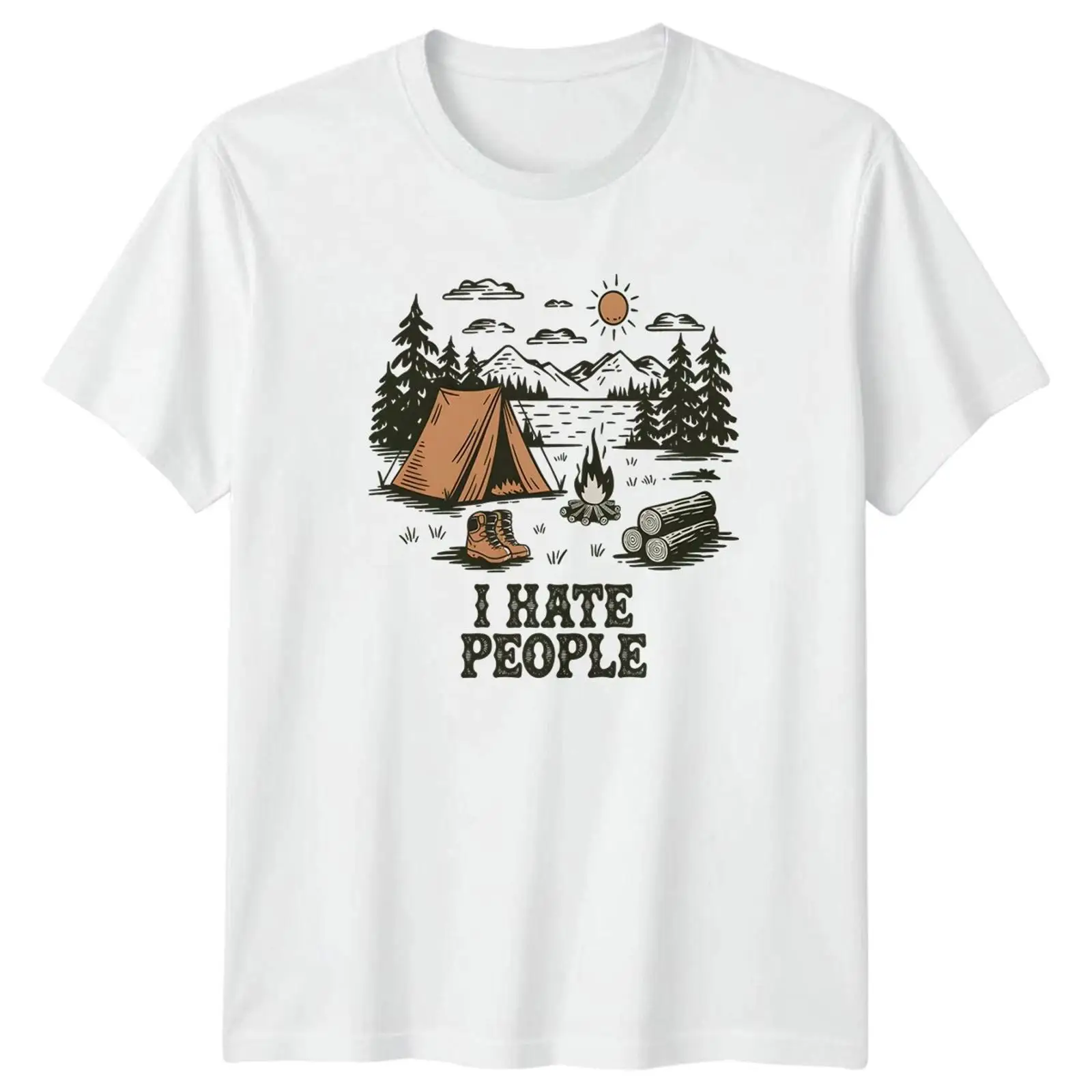 Outdoor Und Camping - T-shirt « I Hate People »