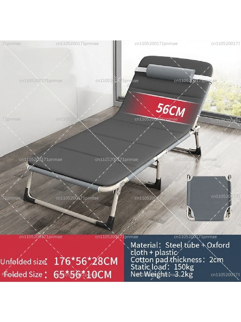Outdoor Camping Folding Chair - Lit simple pliant en métal, lit