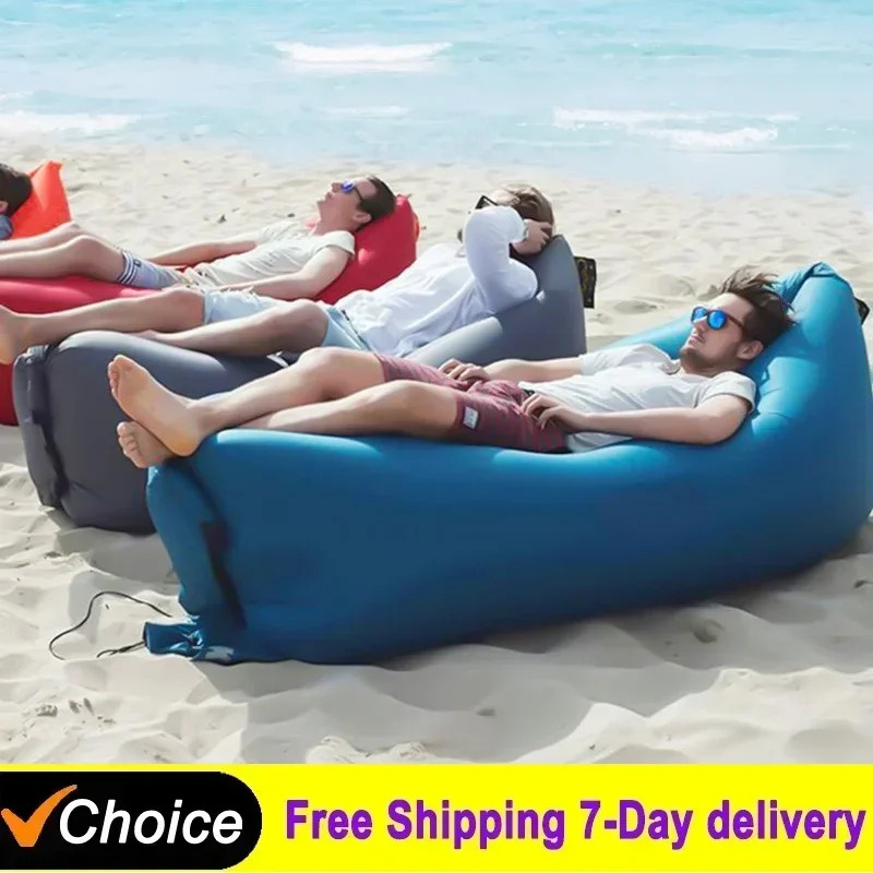 Outdoor Camping Cot - Canapé gonflable portable d'extérieur, chaise longue