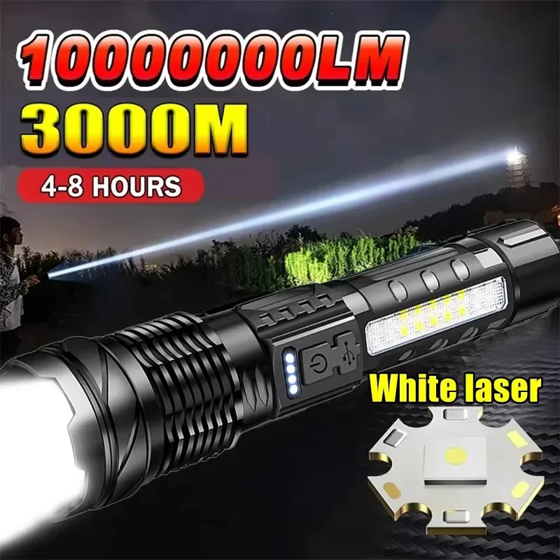 Outdoor Camping And Fishing - Lampe torche LED puissante avec affichage