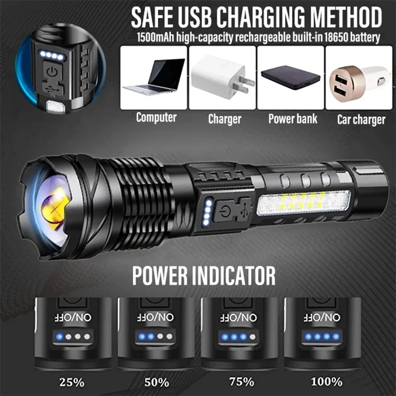 Lampe de poche LED puissante,  - Outdoor Camping And Fishing avis et prix
