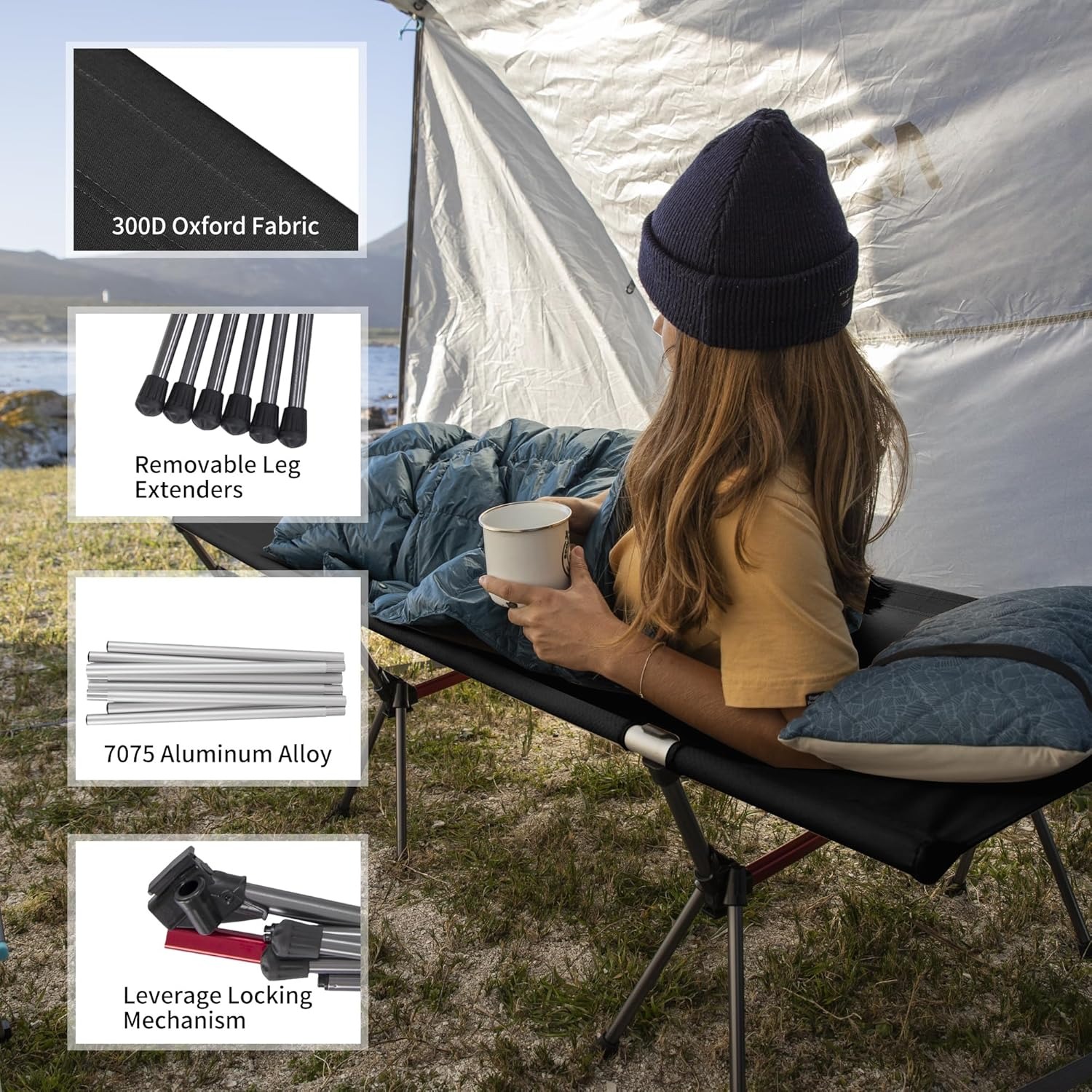 Lit de camping pliable Natureh - Outdoor Camping Cot avis et prix
