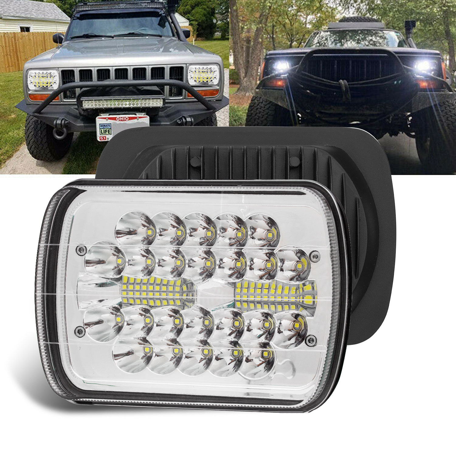 Phare LED carré 7x6 5x7 pouces - Outdoor Camping Jeep avis et prix