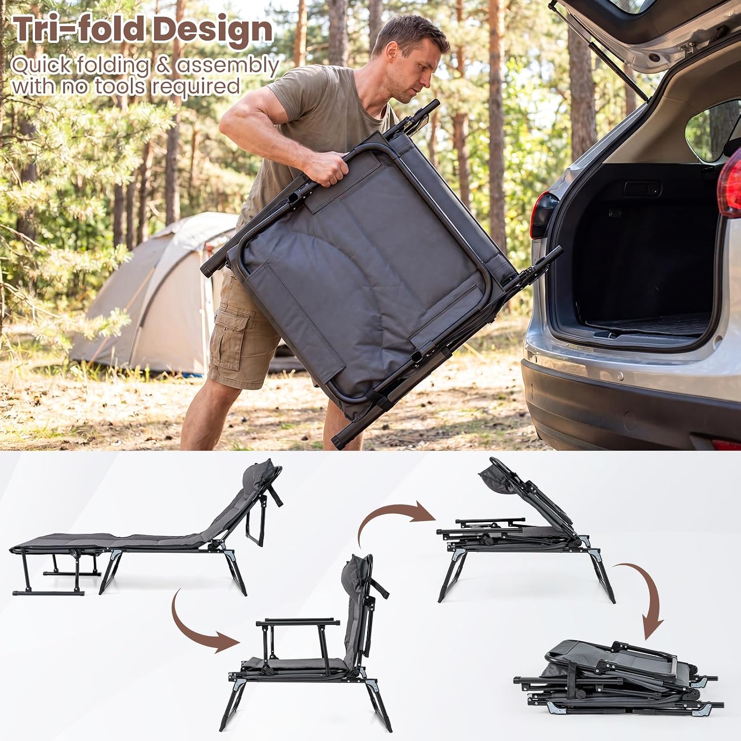 Ensemble de 2 chaises longues  - Outdoor Camping Cot avis et prix