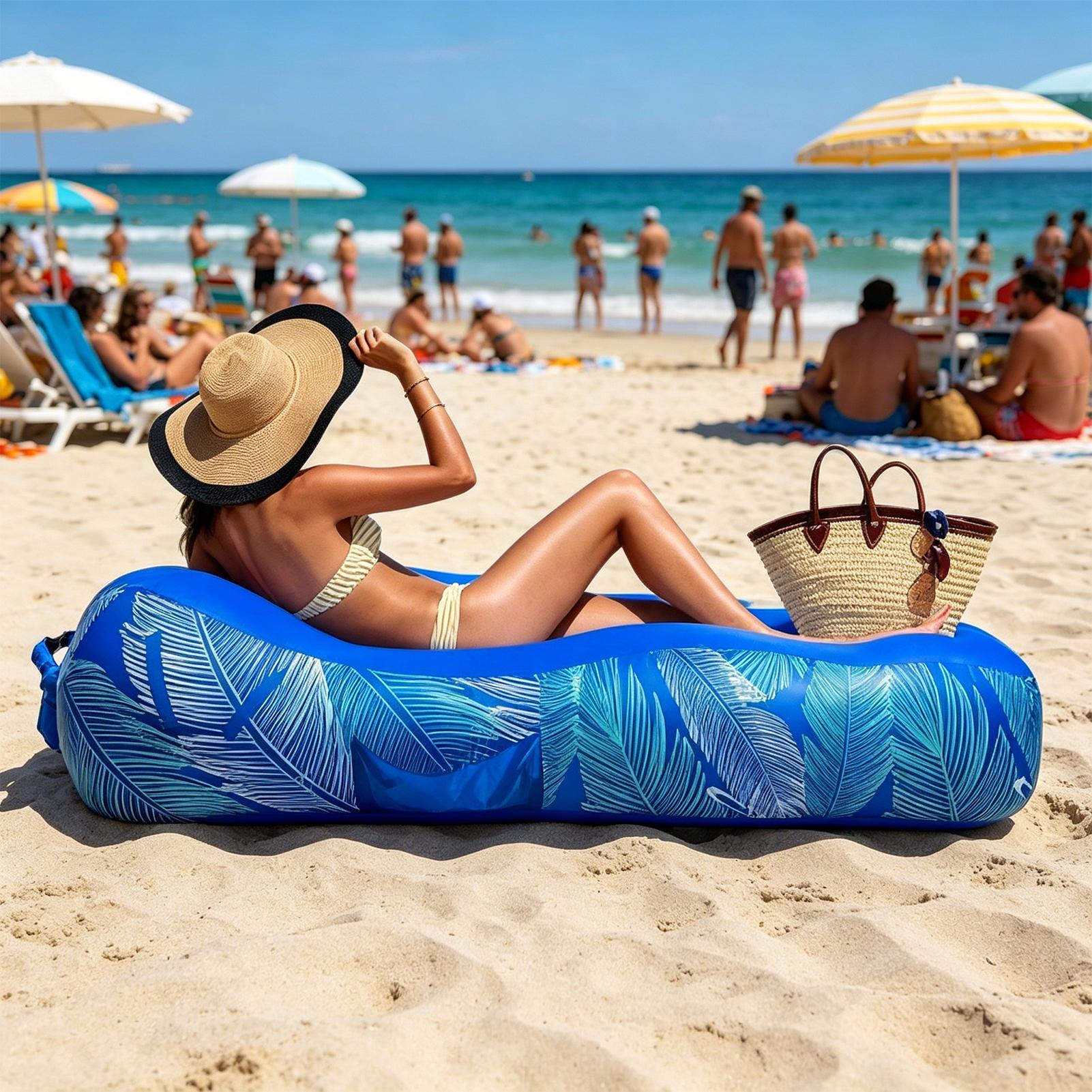 Chaise longue gonflable avec p - Outdoor Camping Couch avis et prix