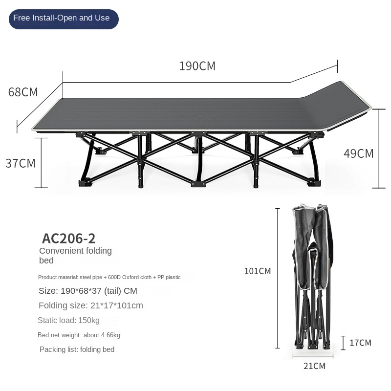 Lit de camping pliable robuste - Outdoor Camping Cot avis et prix